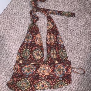 Brown boho tank top